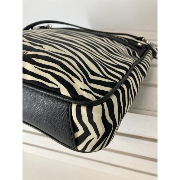 MICHAEL KORS NWT BLACK WHITE ANIMAL NYLON CROSSBODY BAG - Picture 10 of 16